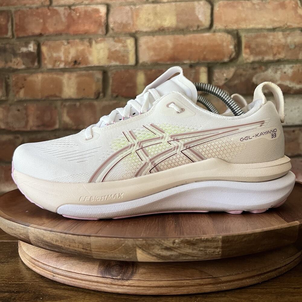 Asics Gel-Kayano 33 Max Cushion Supportive Running White Lilac Women's 7 Shoes